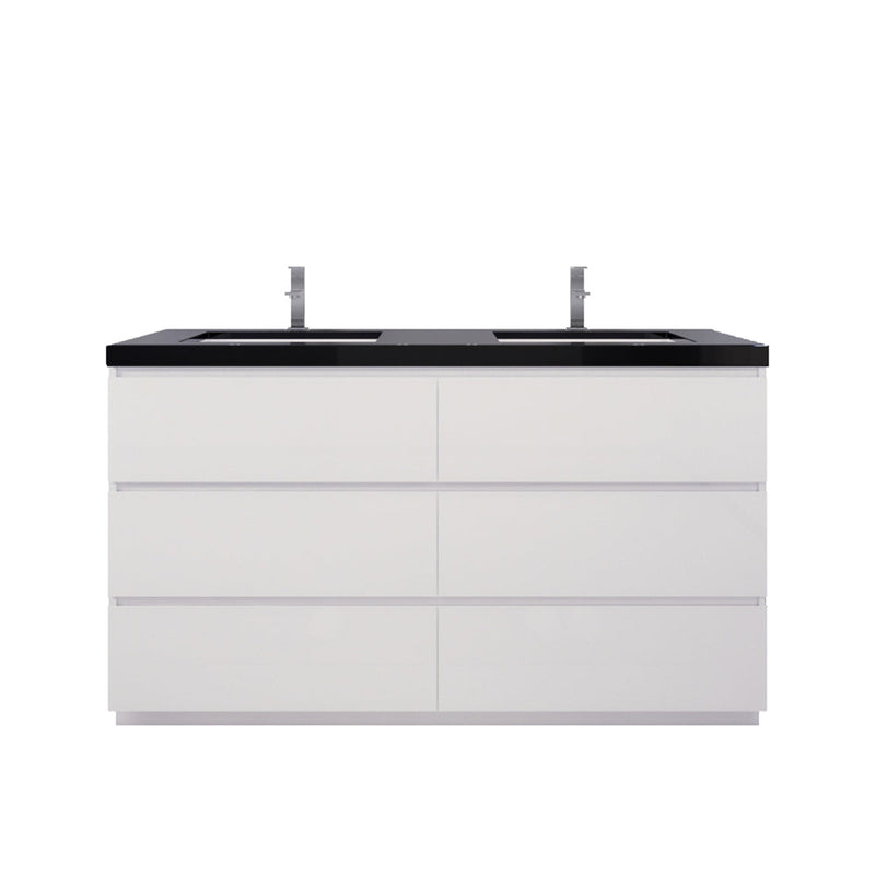 Stanley 60" Freestanding Vanity with Reinforced Acrylic Sinks