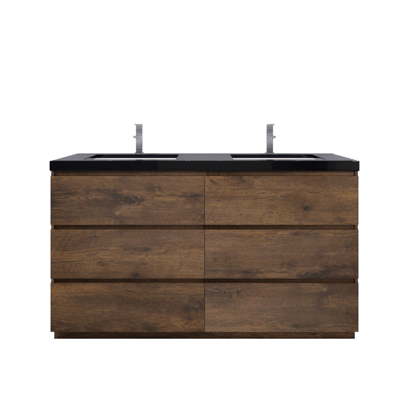 Stanley 60" Freestanding Vanity with Reinforced Acrylic Sinks