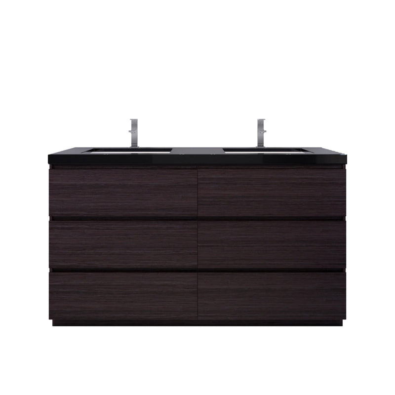 Stanley 60" Freestanding Vanity with Reinforced Acrylic Sinks