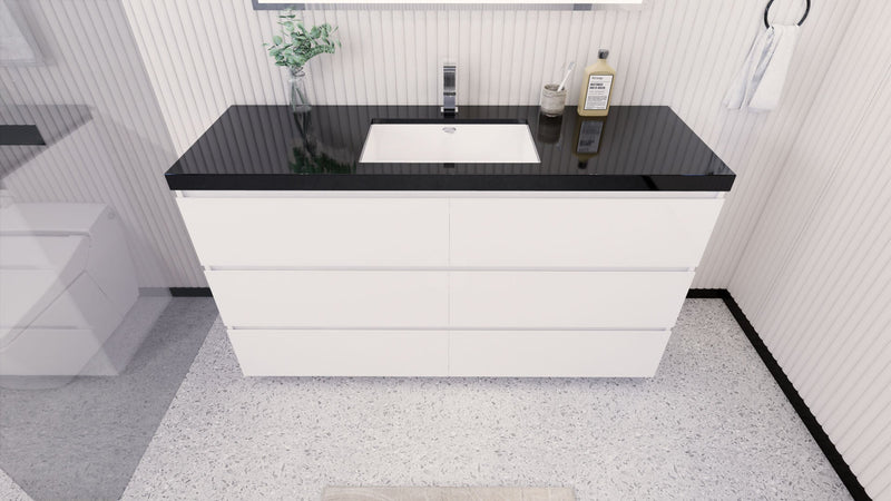 Stanley 60" Freestanding Vanity with Reinforced Acrylic Sinks