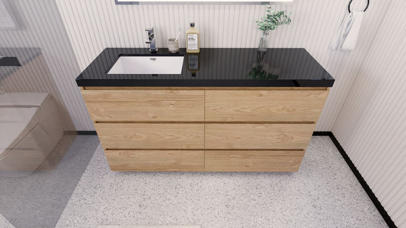 Stanley 60" Freestanding Vanity with Reinforced Acrylic Sinks