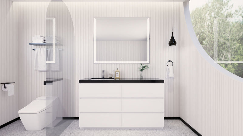 Stanley 60" Freestanding Vanity with Reinforced Acrylic Sinks