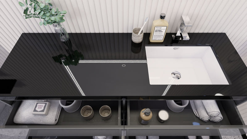 Stanley 60" Freestanding Vanity with Reinforced Acrylic Sinks