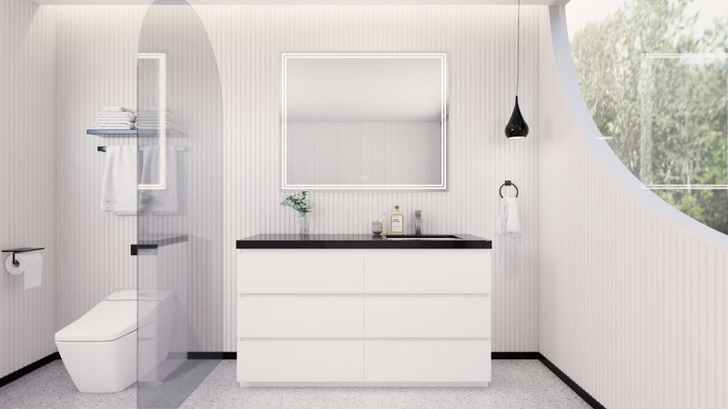 Stanley 60" Freestanding Vanity with Reinforced Acrylic Sinks