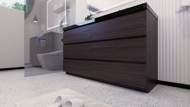 Stanley 60" Freestanding Vanity with Reinforced Acrylic Sinks