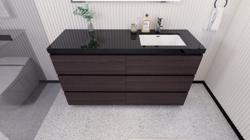 Stanley 60" Freestanding Vanity with Reinforced Acrylic Sinks