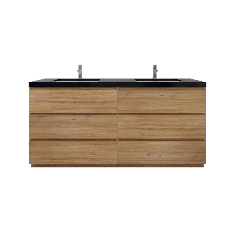 Stanley 72" Freestanding Vanity with Reinforced Acrylic Sinks and Storage