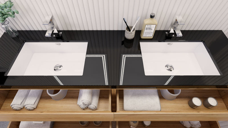 Stanley 72" Freestanding Vanity with Reinforced Acrylic Sinks and Storage