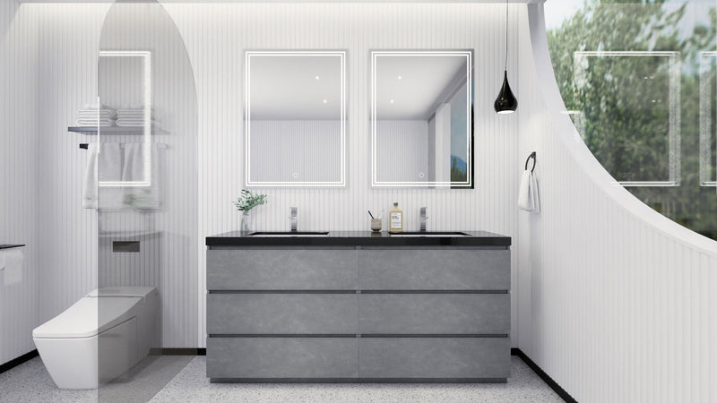 Stanley 72" Freestanding Vanity with Reinforced Acrylic Sinks and Storage