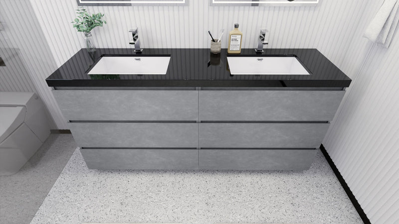 Stanley 72" Freestanding Vanity with Reinforced Acrylic Sinks and Storage