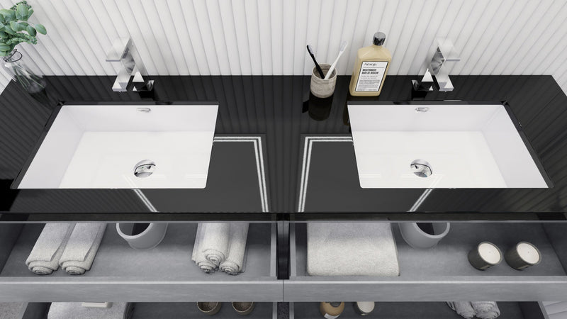 Stanley 72" Freestanding Vanity with Reinforced Acrylic Sinks and Storage