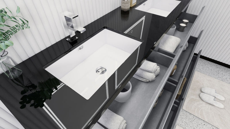 Stanley 72" Freestanding Vanity with Reinforced Acrylic Sinks and Storage