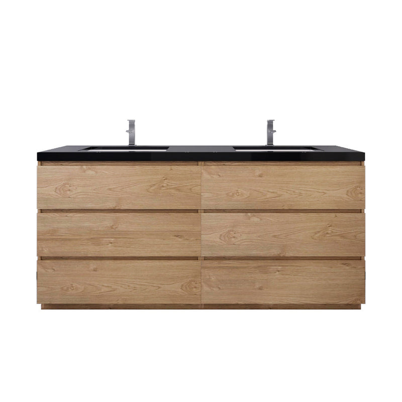 Stanley 72" Freestanding Vanity with Reinforced Acrylic Sinks and Storage