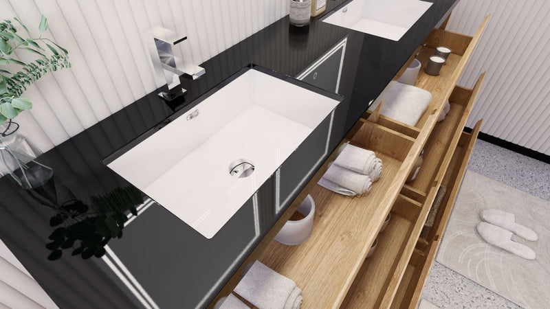 Stanley 72" Freestanding Vanity with Reinforced Acrylic Sinks and Storage