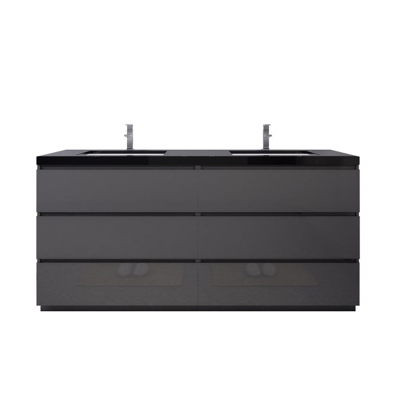 Stanley 72" Freestanding Vanity with Reinforced Acrylic Sinks and Storage