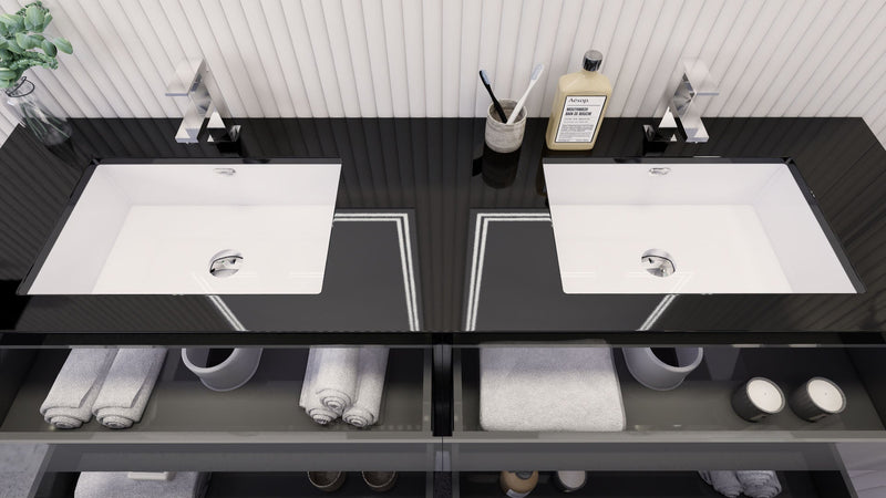 Stanley 72" Freestanding Vanity with Reinforced Acrylic Sinks and Storage