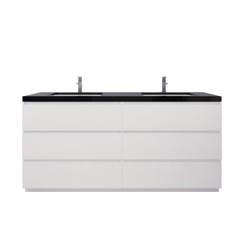 Stanley 72" Freestanding Vanity with Reinforced Acrylic Sinks and Storage