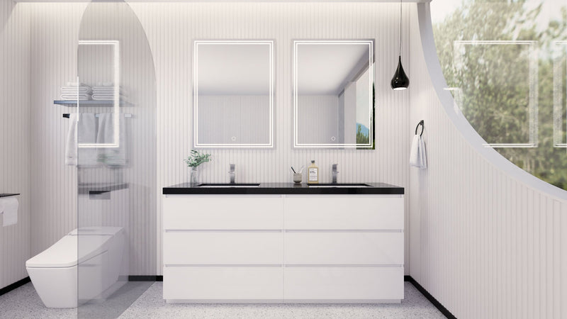 Stanley 72" Freestanding Vanity with Reinforced Acrylic Sinks and Storage