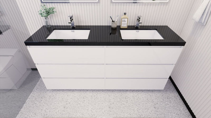 Stanley 72" Freestanding Vanity with Reinforced Acrylic Sinks and Storage
