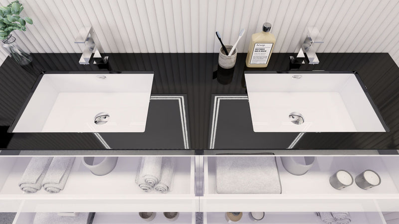 Stanley 72" Freestanding Vanity with Reinforced Acrylic Sinks and Storage