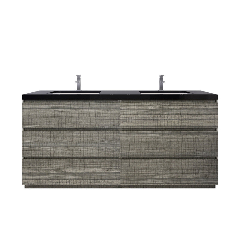 Stanley 72" Freestanding Vanity with Reinforced Acrylic Sinks and Storage