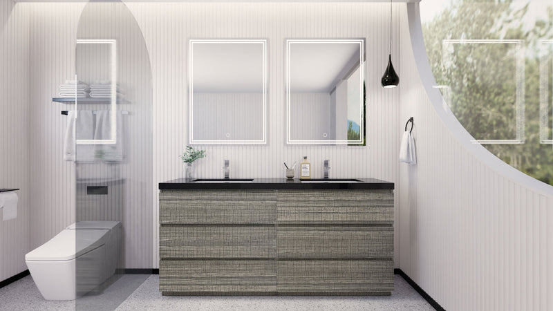 Stanley 72" Freestanding Vanity with Reinforced Acrylic Sinks and Storage
