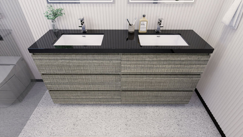Stanley 72" Freestanding Vanity with Reinforced Acrylic Sinks and Storage