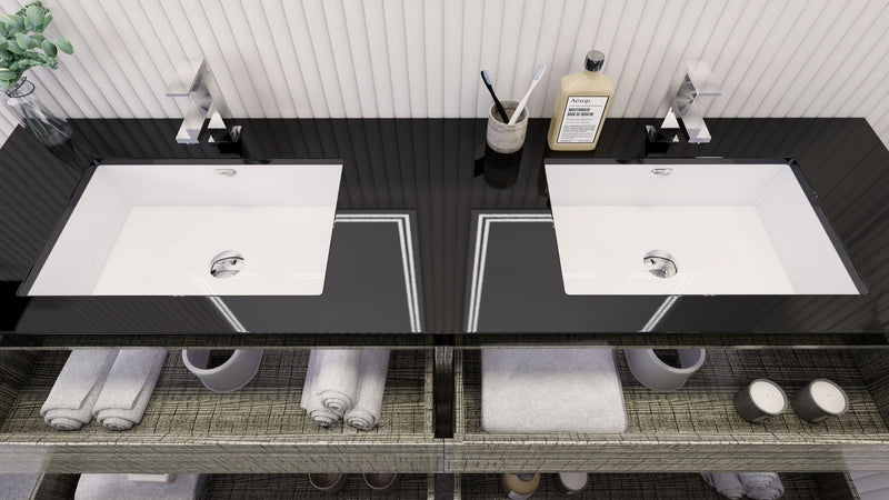 Stanley 72" Freestanding Vanity with Reinforced Acrylic Sinks and Storage
