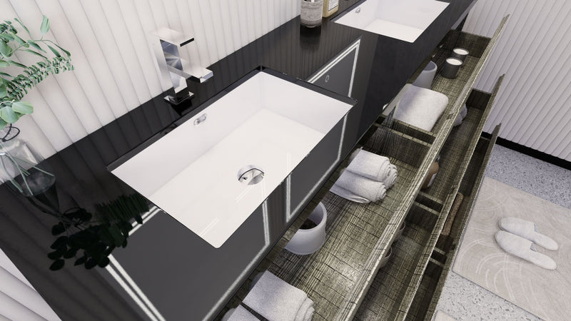 Stanley 72" Freestanding Vanity with Reinforced Acrylic Sinks and Storage