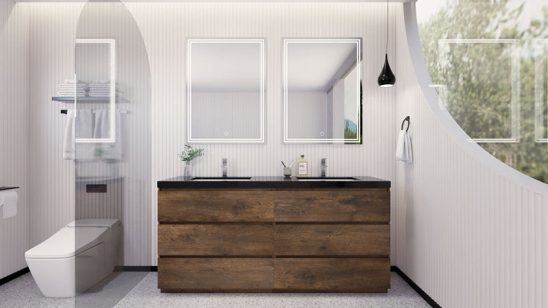 Stanley 72" Freestanding Vanity with Reinforced Acrylic Sinks and Storage