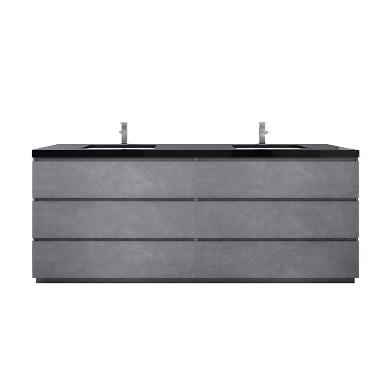Stanley 84" Freestanding Bathroom Vanity with Reinforced Acrylic Sinks and Storage