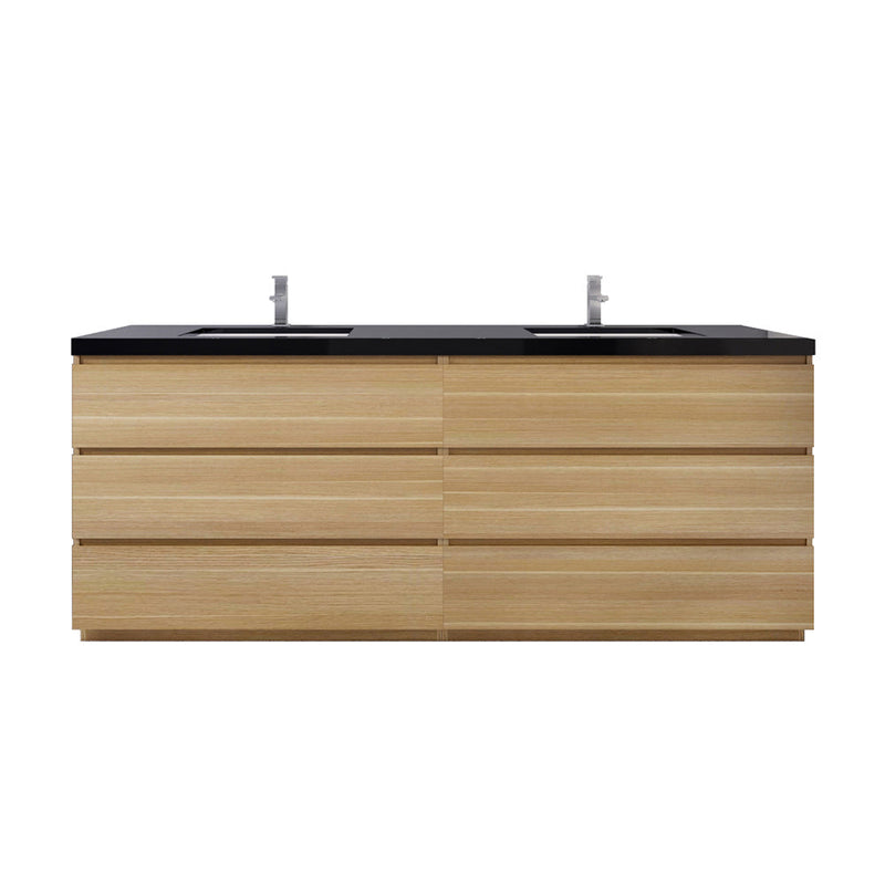 Stanley 84" Freestanding Bathroom Vanity with Reinforced Acrylic Sinks and Storage (image 1)