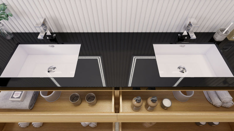 Stanley 84" Freestanding Bathroom Vanity with Reinforced Acrylic Sinks and Storage (image 6)