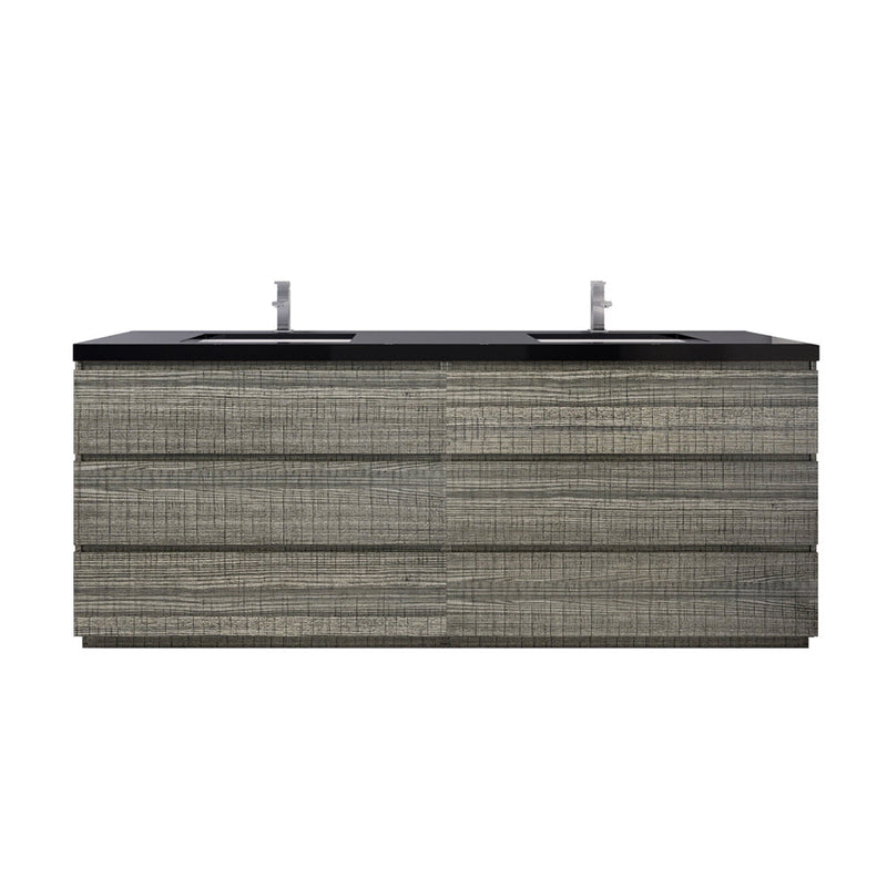 Stanley 84" Freestanding Bathroom Vanity with Reinforced Acrylic Sinks and Storage