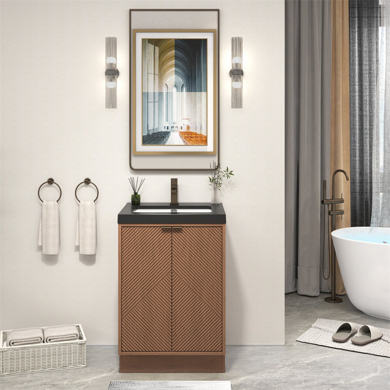 Stella Fluted Freestanding Bathroom Vanity with Sink Top (image 3)