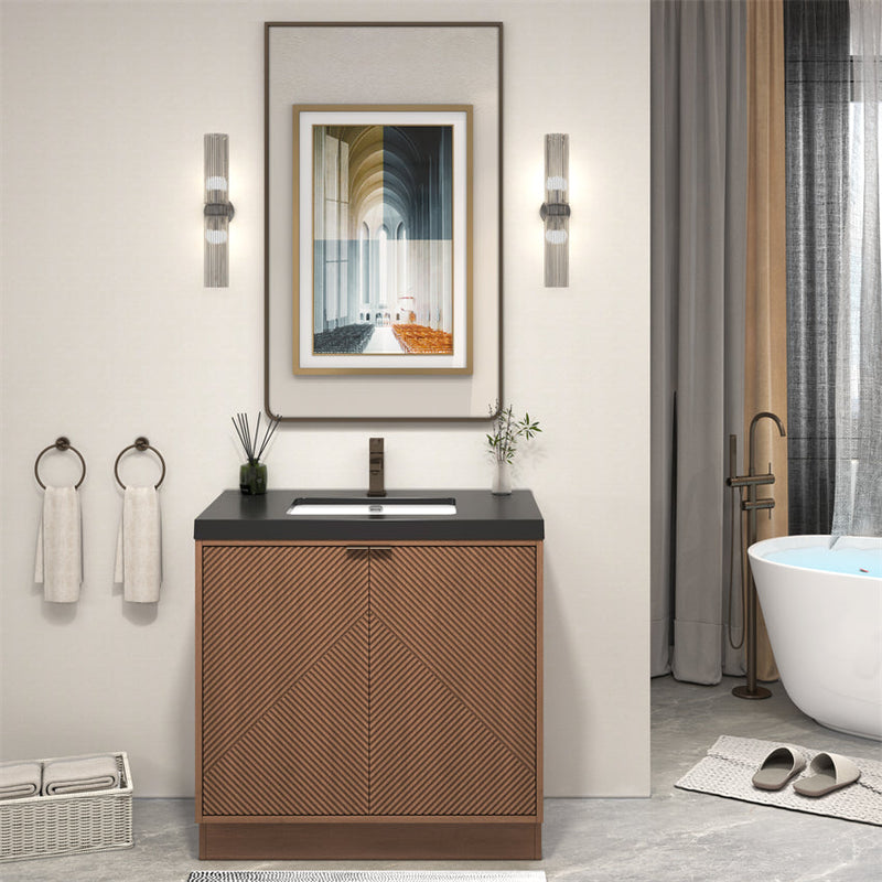 Stella Fluted Freestanding Bathroom Vanity with Sink Top (image 7)