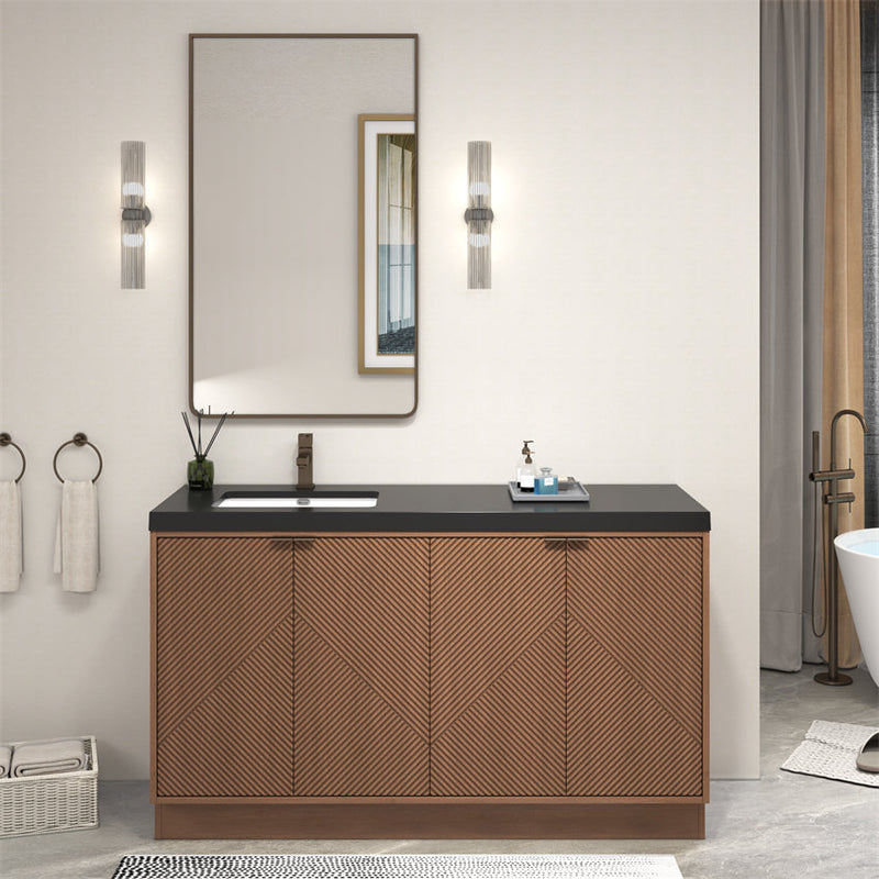 Stella Fluted Freestanding Bathroom Vanity with Sink Top