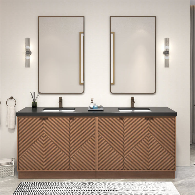Stella Fluted Freestanding Bathroom Vanity with Sink Top (image 2)
