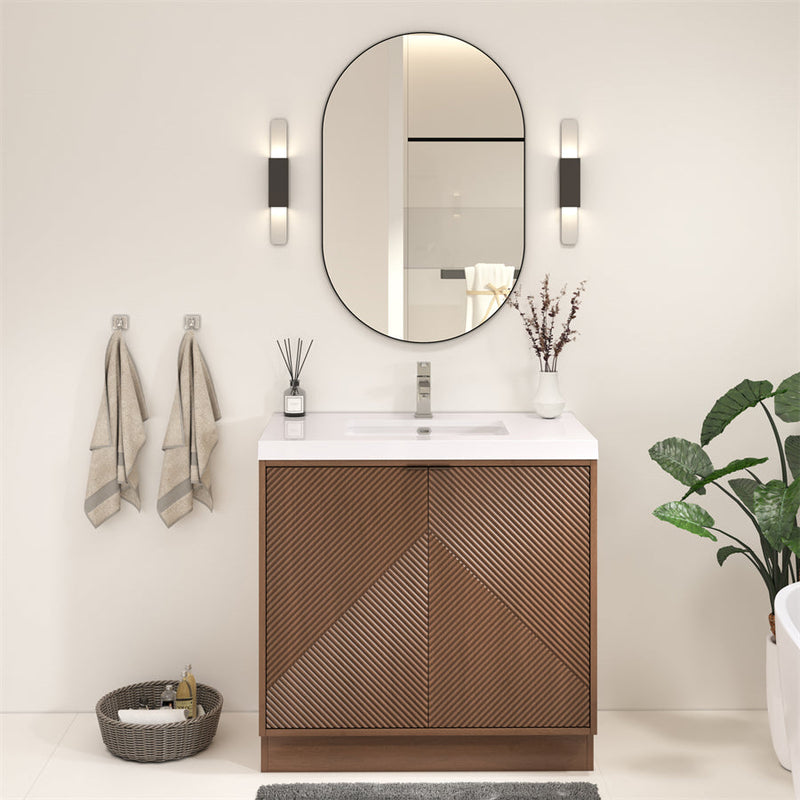 Stella Fluted Freestanding Bathroom Vanity with Sink Top (image 8)