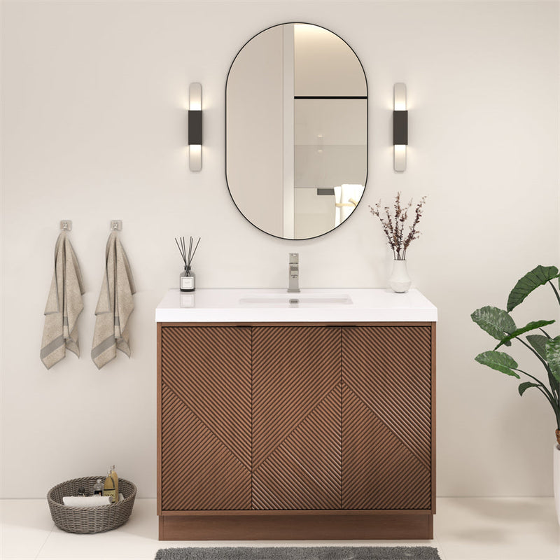 Stella Fluted Freestanding Bathroom Vanity with Sink Top
