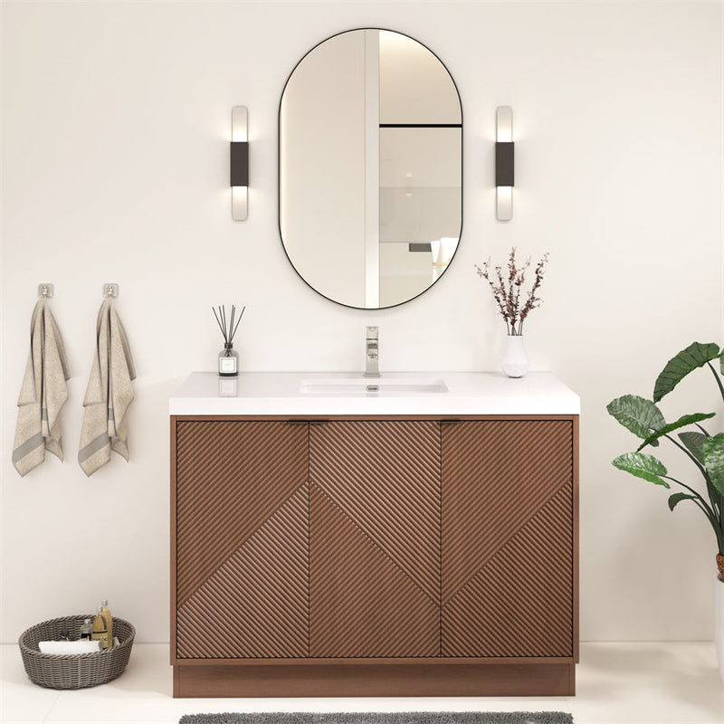 Stella Fluted Freestanding Bathroom Vanity with Sink Top