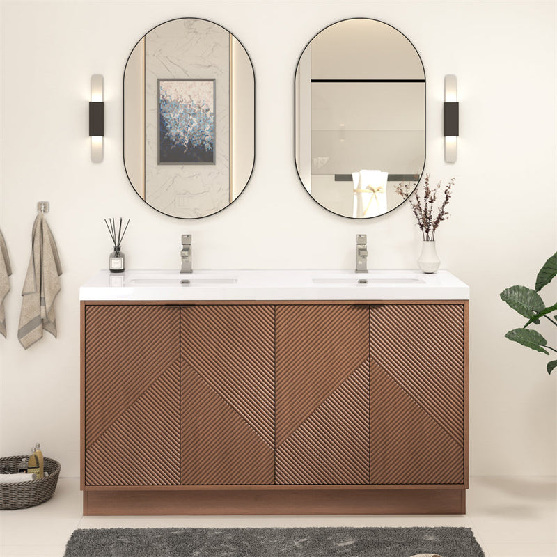 Stella Fluted Freestanding Bathroom Vanity with Sink Top