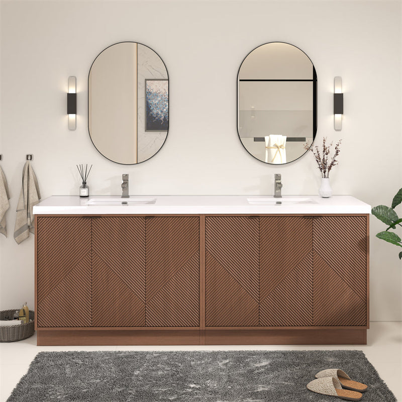 Stella Fluted Freestanding Bathroom Vanity with Sink Top (image 1)