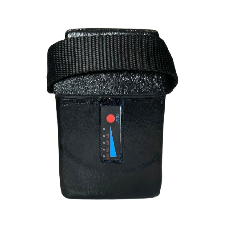 Mosquito 10 Quart Pulse Power Battery Backpack battery tester case with strap and red blue test gauge.