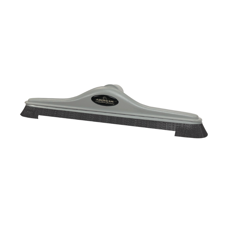 Mosquito 10 Quart Pulse Power Battery Backpack floor brush head with grey bristles and american squeegee branding.