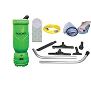 Mosquito Backpack Floor Vacuum components and accessories layout.