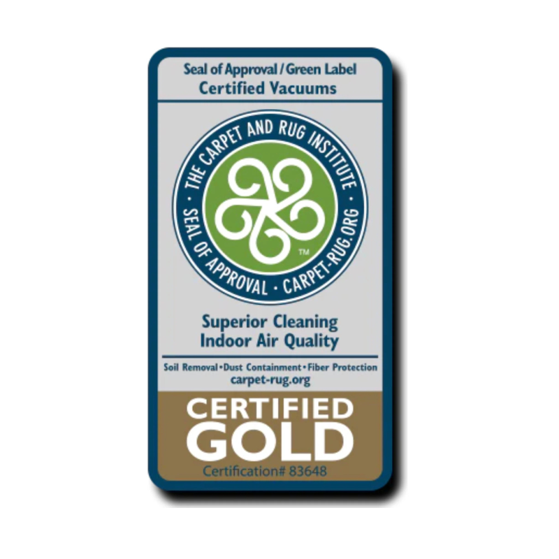 Mosquito Super Vac Backpack Vacuum 6 Quart certification label gold seal.