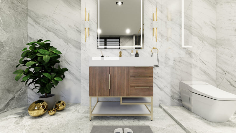 Bethany 36" Freestanding Vanity in Rosewood