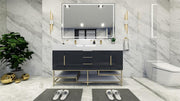Bethany 60" Freestanding Modern Vanity in Gloss Gray with Double Sink