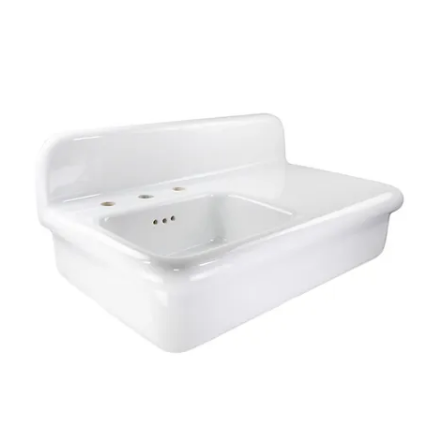 Nantucket Sinks NS-VCDM31L Fireclay 30's style sink with integral ledge (image 3)